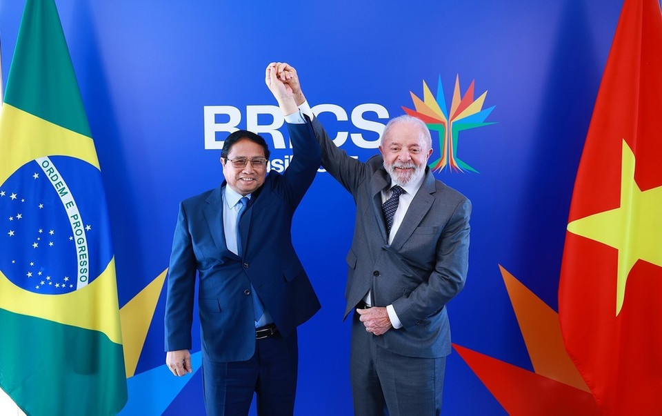 El primer ministro Pham Minh Chinh y el presidente Luiz Inácio Lula da Silva en Río de Janeiro (Foto: VNA)