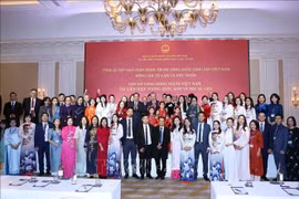 El secretario general del Partico Comunista de Vietnam, To Lam, se reúne con la comunidad vietnamita en el Reino Unido (Foto: VNA)