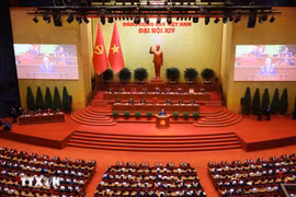 En el XIV Congreso Nacional del Partido Comunista de Vietnam (Fuente: VNA)