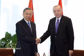 El secretario general del Partido Comunista de Vietnam y presidente de la República, To Lam, mantuvo el 21 de septiembre (hora local) en Nueva York un encuentro bilateral con el presidente de Turquía, Recep Tayyip Erdogan. (Fuente: VNA)