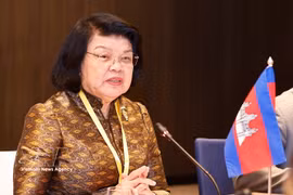 La presidenta de la Asamblea Nacional de Camboya, Samdech Khuon Sudary. (Fuente: VNA)