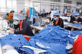 Confección de prendas para exportación al mercado japonés en la empresa textil Hung Viet (Hung Yen). (Foto: VNA)