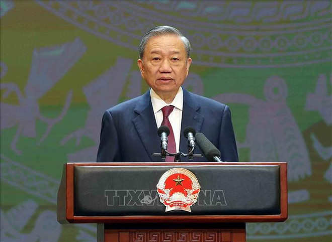 El secretario general del Partido Comunista y presidente de Vietnam, To Lam. (Fuente: VNA) TBT.jpg