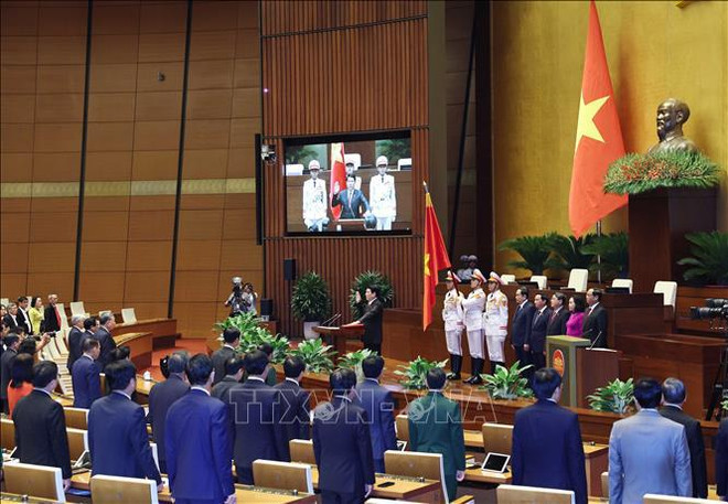 El presidente Luong Cuong presta juramento ante la Asamblea Nacional. (Fuente: VNA) hình_ảnh (3).jpg