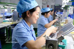 Actividades de producción en Fancy Industrial Co., Ltd., una empresa de propiedad china ubicada en el Parque Industrial Pho Noi A, provincia de Hung Yen. (Foto: VNA)