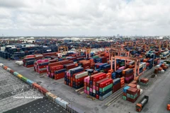 Contenedores de mercancías en el puerto de Tan Vu, ciudad de Hai Phong (Foto: VNA)