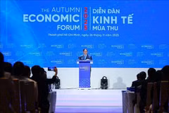 El primer ministro de Vietnam, Pham Minh Chinh, intervienen en el Foro Económico de Otoño 2025 (Foto: VNA)