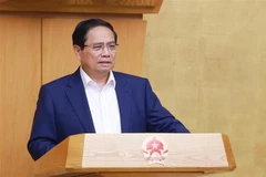 El primer ministro de Vietnam, Pham Minh Chinh, interviene en la cita (Foto: VNA)