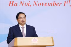 El primer ministro de Vietnam, Pham Minh Chinh, interviene en la cita (Foto: VNA)