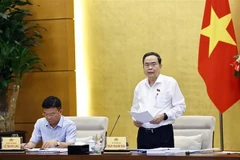 El presidente de la Asamblea Nacional de Vietnam, Tran Thanh Man, interviene en la cita (Foto: VNA)