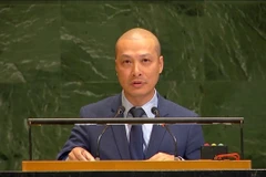 El consejero Nguyen Hoang Nguyen, subjefe de la misión permanente de Vietnam ante la ONU, interviene en la cita (Foto: VNA)
