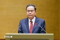 El presidente del Parlamento vietnamita, Tran Thanh Man, interviene en la cita (Foto: VNA)
