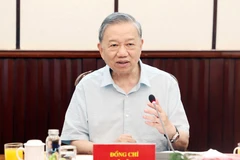 El secretario general del Partido Comunista de Vietnam, To Lam, interviene en la reunión (Foto: VNA)