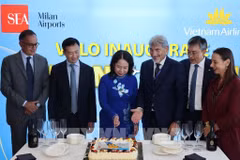 La ceremonia de lanzamiento cuenta con la presencia de la vicepresidenta vietnamita, Vo Thi Anh Xuan (Foto: VNA)