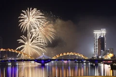 El espectáculo de fuegos artificiales del equipo chino (Foto: VNA)