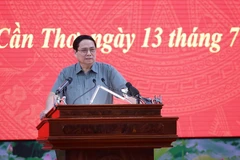 El primer ministro de Vietnam, Pham Minh Chinh, interviene en la cita (Foto: VNA)