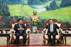 El viceprimer ministro de Vietnam Nguyen Chi Dung (izquierda), se reúne con el secretario general del Partido Popular Revolucionario y presidente de Laos, Thongloun Sisoulith (Foto: VNA)