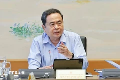 El presidente de la AN, Tran Thanh Man, interviene en el debate (Foto: VNA)