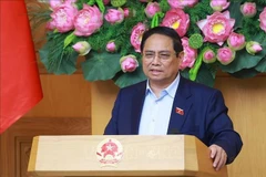El primer ministro de Vietnam, Pham Minh Chinh, interviene en la cita (Foto: VNA)