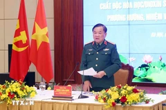El coronel general Hoang Xuan Chien, viceministro de Defensa de Vietnam, interviene en la cita (Foto: VNA)