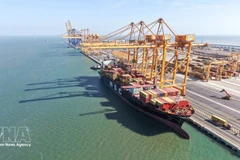 El primer buque comercial atraca oficialmente en los muelles 3 y 4 de la corporación del puerto de Hai Phong. (Foto: VNA)