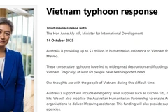 El Gobierno de Australia anunció la entrega de hasta 3 millones de dólares australianos en asistencia humanitaria para Vietnam, en respuesta a los graves daños causados por los tifones Bualoi y Matmo (Foto: Captura de pantalla)