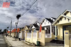 Casas recién construidas para los pobladores en la aldea de Lam Dat, comuna de Thieu Vu, distrito de Thieu Hoa. (Foto: baothanhhoa.vn)