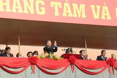 El secretario general del Partido Comunista de Vietnam, To Lam, y los delegados en la ceremonia (Foto: VNA)