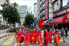 En el desfile de Ao Dai (Foto: VNA)