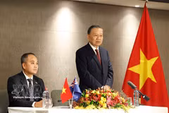 El secretario general del Comité Central del Partido Comunista de Vietnam y presidente de la República, To Lam, interviene en el encuentro. (Foto: VNA)