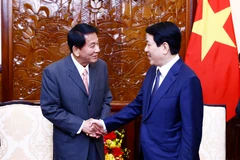 El presidente Luong Cuong (derecha) recibe a Sugi Ryotaro, exembajador especial Japón-Vietnam (Foto: VNA)