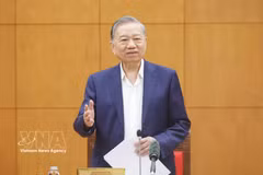 El secretario general del Partido Comunista de Vietnam, To Lam, interviene en la cita (Foto: VNA)