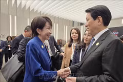 El presidente del Estado, Luong Cuong, se reúne con la primera ministra japonesa, Sanae Takaichi. (Foto: VNA)