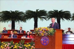 El secretario general del Partido Comunista de Vietnam, To Lam, interviene en la cita (Foto: VNA)