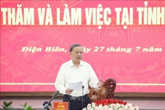 El secretario general del Partido Comunista de Vietnam, To Lam, interviene en la cita (Foto: VNA)
