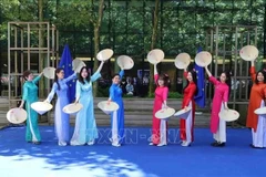 Actuación de las integrantes del club vietnamita de herencia Ao Dai en Bélgica (Foto: VNA)