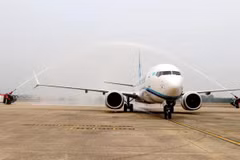 Un avión aterriza en el aeropuerto internacional de Da Nang. (Foto: VNA)