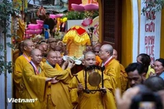 Las reliquias de Buda se exhibieron en la Pagoda Quan Su (Hanoi) del 13 al 16 de mayo pasado (Foto: VNA)
