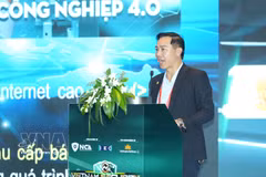 El coronel Nguyen Dinh Do Thi, del Departamento de Ciberseguridad y Prevención de Delitos de Alta Tecnología (A05) del Ministerio de Seguridad Pública, interviene en la cita (Foto: VNA)