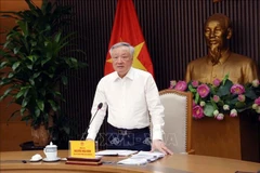 El viceprimer ministro permanente de Vietnam, Nguyen Hoa Binh, interviene en la cita (Foto: VNA)
