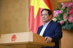 El primer ministro de Vietnam, Pham Minh Chinh, interviene en la cita (Foto: VNA)