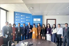 En la reunión entre el viceministro permanente de Relaciones Exteriores y presidente del Comité Nacional de la UNESCO de Vietnam, Nguyen Minh Vu, y Ernesto Ottone Ramírez, subdirector general de Cultura de la UNESCO (Foto: VNA)