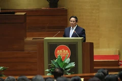 El primer ministro de Vietnam, Pham Minh Chinh, interviene en la sesión (Foto: VNA)
