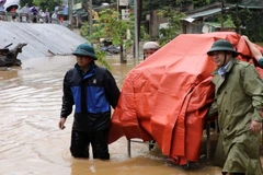Inundaciones en la comuna de Hoi Xuan, provincia de Thanh Hoa (Foto: VNA)