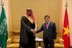 El viceprimer ministro de Vietnam, Nguyen Chi Dung, se reúne con el ministro saudí de Economía y Planificación, Faisal bin Fadhil Al-Ibrahim (Foto: VNA)