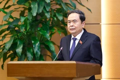 El presidente de la Asamblea Nacional de Vietnam, Tran Thanh Man, interviene en la cita (Foto: VNA)