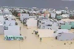 Vista general de la zona inundada en el barrio de Hoai Nhon Dong, provincia de Gia Lai (Foto: VNA)