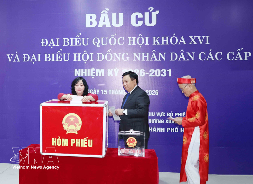 Bui Thi Minh Hoai, miembro del Buró Político y presidenta del Comité Central del Frente de la Patria de Vietnam, en el evento. (Fuente: VNA)