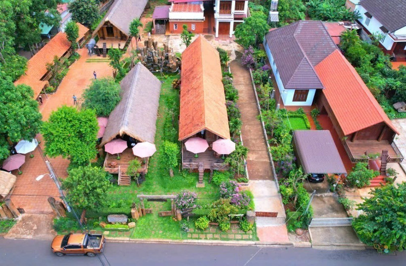 La aldea de Ako Dhong es famoso por sus casas comunales en la meseta de Dak Lak. (Fuente: VNA)