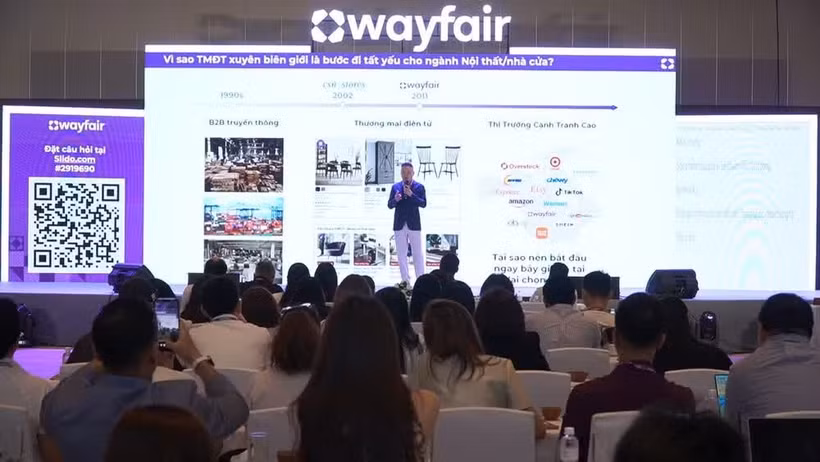La conferencia Wayfair Vietnam Summit 2026, bajo el lema “La esencia de la madera vietnamita: conquistar el mercado global”, cuenta con la participación de más de 200 empresas líderes en producción y exportación de muebles de madera. (Fuente: VietnamPlus)